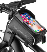 Thumbnail for Top Tube Bike Bag With Phone Case Holder Plastic Cover for MTB Mountain Road Commuter Ebike Tourer or Scooter Rockbros