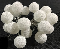 Thumbnail for 1 Set of 20 LED White 5cm Cotton Ball Battery Powered String Lights Christmas Gift Home Wedding Party Bedroom Decoration Outdoor Indoor Table Centrepiece