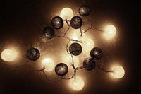 Thumbnail for 1 Set of 20 LED Black White 5cm Cotton Ball Battery Powered String Lights Xmas Gift Home Wedding Party Bedroom Decoration Outdoor Indoor Table Centrepiece