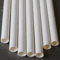 Thumbnail for 1000 Bulk Wholesale Pack White Drinking Straws Biodegradable Eco Paper Birthday Party Event Bistro Bar Cafe Take Away