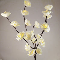 Thumbnail for 1 Set of 50cm H 20 LED White Rose Tree Branch Stem Fairy Light Wedding Event Party Function Table Vase Centrepiece Decoration