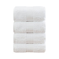 Thumbnail for Linenland 4 Piece Cotton Bath Towels Set - White