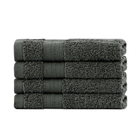 Thumbnail for Linenland Bath Towel Set - 4 Piece Cotton Washcloths - Charcoal