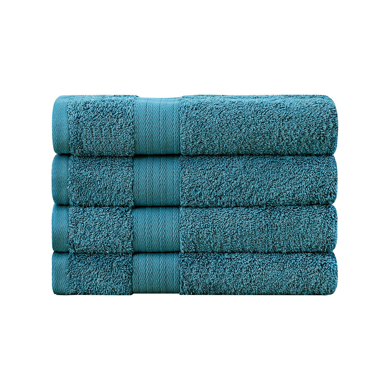 Linenland Bath Towel 4 Piece Cotton Hand Towels Set - Blue