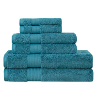 Thumbnail for Luxury 6 Piece Soft and Absorbent Cotton Bath Towel Set - Blue