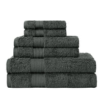 Thumbnail for Luxury 6 Piece Soft and Absorbent Cotton Bath Towel Set -  Charcoal