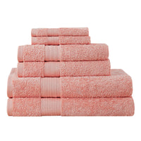 Thumbnail for Luxury 6 Piece Soft and Absorbent Cotton Bath Towel Set - Coral