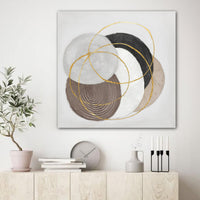 Thumbnail for 100X100cm Martian Geometrics Light Wood Framed Hand Painted Canvas Wall Art