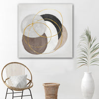 Thumbnail for 100X100cm Martian Geometrics Light Wood Framed Hand Painted Canvas Wall Art