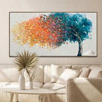 Thumbnail for 140X70cm Chromatic Breeze Dark Wood Framed Hand Painted Canvas Wall Art