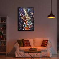 Thumbnail for 60X90cm Neon Serenade Black Framed Hand Painted LED Wall Art