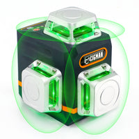 Thumbnail for CIGMAN Laser Level Self Leveling 3x360° 3D Green Cross Line for Construction and Picture Hanging, Rechargeable battery, Remote Controller, Magnetic Rotating Stand Included