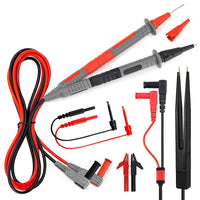Thumbnail for KAIWEETS Soft Silicone Electrician Test Leads Kit CAT III 1000V & CAT IV 600V with Alligator Clips and Needle Probe for Fluke/AstroAI/INNOVA Multimeter Electronic Clamp Meter 9PCS
