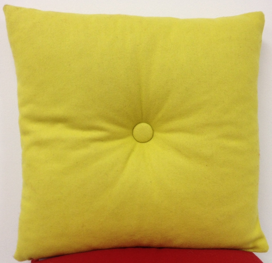 Button Mustard Yellow Pre Filled 40x40cm Cushion or Chair pad