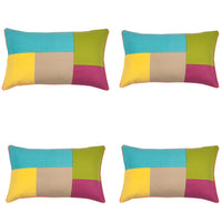 Thumbnail for Pack of 4 Geo Turquoise Block Design 30x50cm Cushion Cover