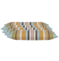 Thumbnail for Pack of 4 Corban Aqua Rectangle 35x70cm Striped Multicoloured Cushion Cover Nautical