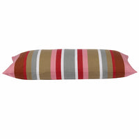 Thumbnail for Corban Rose Pink Based Striped Cushion Cover Multicoloured Rectangle 35x70cm