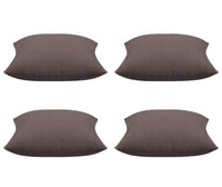 Thumbnail for Pack of 4 Elements Stone Brown Solid Base Colour Square Cushion Covers