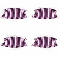 Thumbnail for Pack of 4 Dandi Fuchsia Plum Purple & White Striped Square Cushion Covers 40x40cm