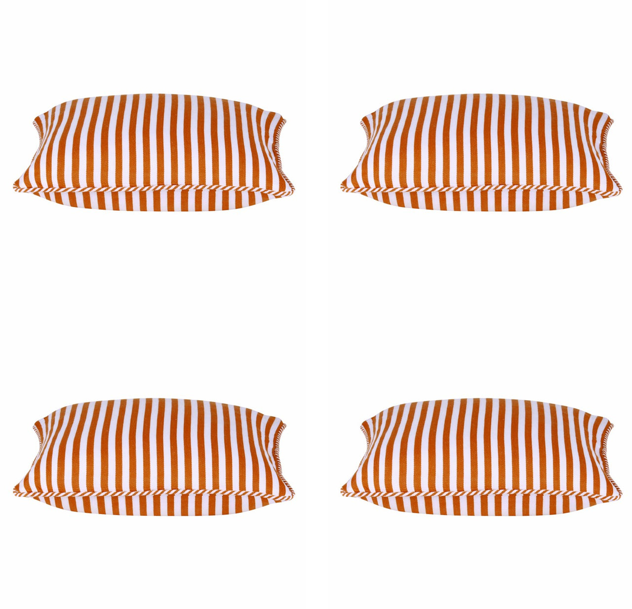 Pack of 4 Dandi Orange & White Striped Nautical Cushion Covers 40x40cm