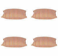 Thumbnail for Pack of 4 Dandi Orange & White Striped Nautical Cushion Covers 40x40cm