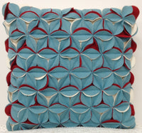 Thumbnail for Amelie Aqua Blue & Red 3D Texture Cushion Cover