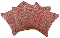 Thumbnail for Pack of 4 Flower Marone Petal Design Square Cushion Covers Maroon