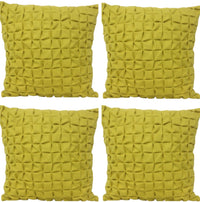 Thumbnail for Pack of 4 Flux Mustard Yellow 3D Textured 45cm x 45cm Cushion Covers