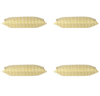 Thumbnail for Pack of 4 Dandi Mustard Yellow & White Rectangle Cushion Covers