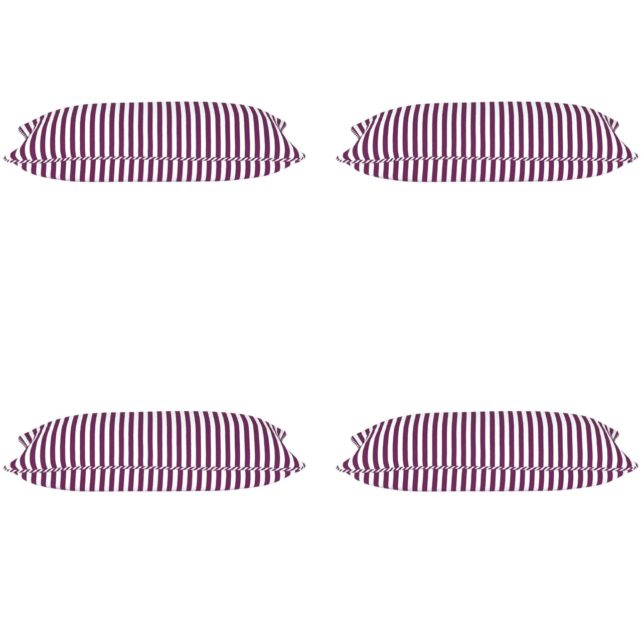 Pack of 4 Dandi Fuchsia Plum Purple & White Rectangle Cushion Covers