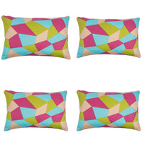 Thumbnail for Pack of 4 Geo Green Geometric Design Rectangle 40x60cm Cushion Covers