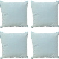 Thumbnail for Pack of 4 Frida Aqua Blue 50cm x 50cm Cushion Covers with piping