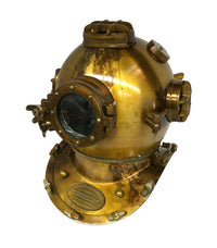 Thumbnail for US Navy Mark V Diving Helmet – Brass Antique Finish