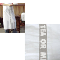 Thumbnail for Coffee, Tea or Me Taupe White Master Chef Half Cotton Apron 86 x 96 cm