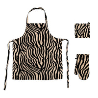 Thumbnail for Set of 3 Cotton Linen Zebra Kitchen Set