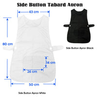 Thumbnail for Ladies Women Side Button Tabard Apron 50x80 cm Black