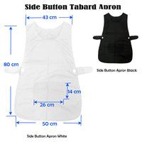 Thumbnail for Ladies Women Side Button Tabard Apron 50x80 cm White