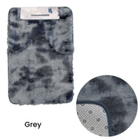 Thumbnail for 2 Pce 2-Toned Extra Light Weighted Shaggy Fluffy Bath Mat Set Grey