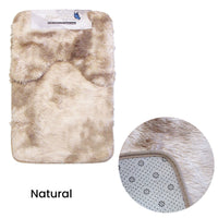 Thumbnail for 2 Pce 2-Toned Extra Light Weighted Shaggy Fluffy Bath Mat Set Natural
