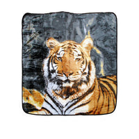 Thumbnail for Soft 3D Animal Print Faux Mink Blanket Queen Brown Tiger