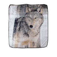 Thumbnail for Soft 3D Animal Print Faux Mink Blanket Queen Wild Wolf