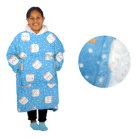 Thumbnail for Girls Comfy Warm Blanket Hoodie with Sherpa Fleece Reverse Marshmallow