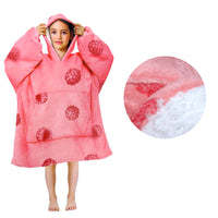 Thumbnail for Girls Comfy Warm Blanket Hoodie with Sherpa Fleece Reverse Raspberry