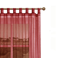 Thumbnail for 1 Piece Organza Tab Top Curtain 110 x 213 cm Burgundy