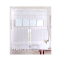 Thumbnail for 3 Pce Cafe Rose Lace Curtain Set