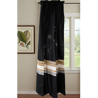 Thumbnail for Pair of Embroidered Rod Pocket Curtains 150 x 213cm each Silver Petals