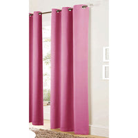 Thumbnail for Bloomington Pair of Easy Care Eyelet Curtains Pink 120 x 221 cm