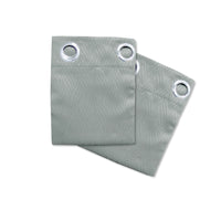 Thumbnail for Pair of Blockout Embossed Eyelet Leaf Curtains Grey