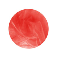 Thumbnail for Pair of Organza Sheer Rod Pocket Curtains Fire Red