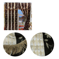 Thumbnail for Pair of Caria Black Jacquard Tassels Unlined Curtains 145 x 210 cm